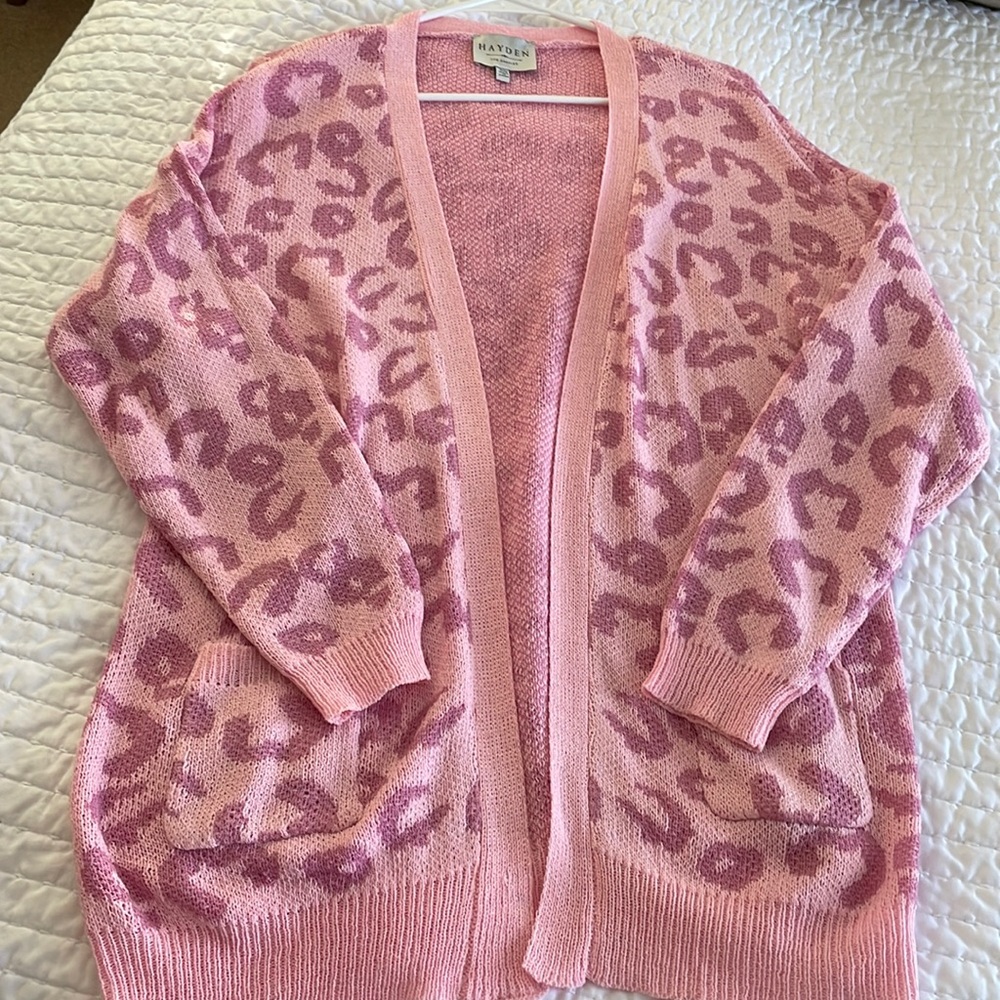 Pink Leopard Cardigan